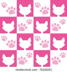 Seamless Pink Cat Pattern