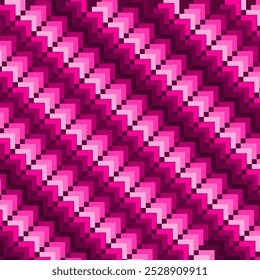 Seamless pink chevron pattern creating a mesmerizing optical illusion effect