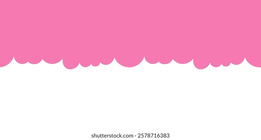 Seamless Pink Cloud Border Design Minimalistic Abstract Pastel Sky Background for Creative Templates or Dreamy Themes
