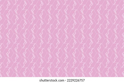 Seamless pink colored hexagon pattern with zigzag accent. Suitable for fabric, banner, wallpaper, fill, and cover.