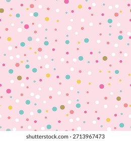 Seamless Pink Confetti Pattern - Festive Colorful Dots Background