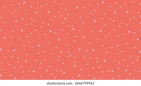 Seamless pink coral star pattern background. Cute celestial vector design for baby girl nursery, kids party, scrapbook, wrapping paper, fabric, and digital projects.