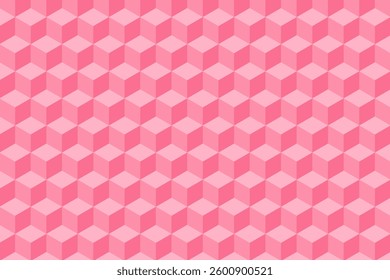 Seamless Pink Cube Geometric Pattern Background