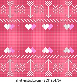 Seamless pink cubic love pattern background romantic 