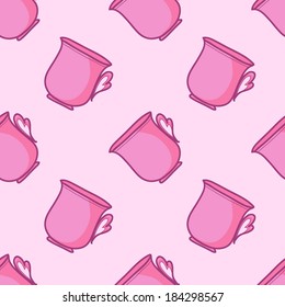 Seamless pink cups pattern, cute, lovely, funny mug