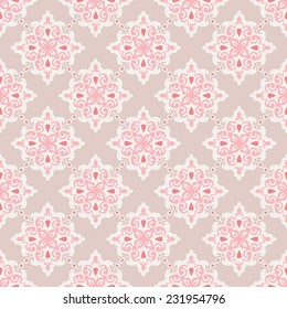 Seamless pink  cute geometric tiled pattern vector