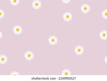 seamless 
pink daisy pattern hand drawn