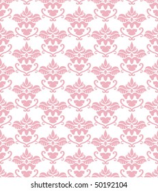 Seamless pink damask background