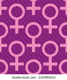 Seamless pink feminist pattern background. Venus mirror. Nice and beautiful vector grapgic illustration