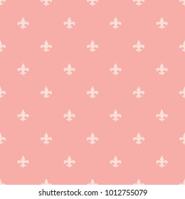 Seamless pink Fleur de Lis vintage classic textile pattern vector