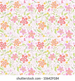 seamless  pink floral   background