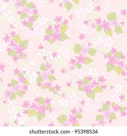 Seamless  pink floral  background