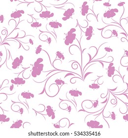  Seamless pink  floral background.Beautiful background of seamless floral pattern.