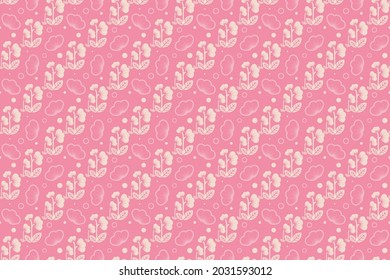Seamless pink floral pattern for background, carpet, allpaper, clothing, wrapping, batik, fabric and more.