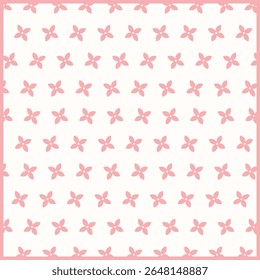 Fundo de padrão floral cor-de-rosa sem costura com pequenos elementos de flor, design de repetição bonito minimalista, estilo de mola de pastel macio, vetor decorativo para tecido, papel de parede, papelaria ou papel de embrulho.