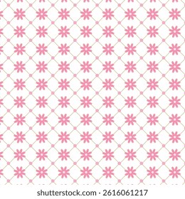 A seamless pink floral pattern with daisy 