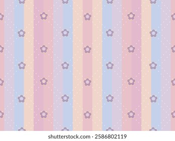 Seamless pink floral pattern with vintage and retro design for wallpaper, fabric, and textile decoration in pastel tones