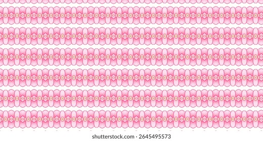 Seamless pink floral-style pattern with soft textures and geometric symmetry. Perfect for backgrounds, wallpapers, or textile design. Includes floral and abstract elements.