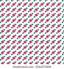 seamless pink  flower pattern on white background 