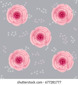 Seamless pink flowers background 