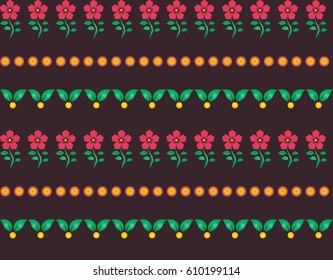 Seamless pink  flowers, leaves pattern. For design, wallpaper, cover invitation, fabric. Vector background.
