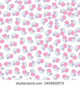 patrón de flores rosadas sin costuras. Delicados pétalos y vibrantes flores crean una ilustración botánica artística y vintage. Perfecto para Fondo de pantalla, tela, papel de embalaje y más.