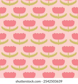 patrón de Vector de flores rosadas sin costuras. diseño lindo de la flor. estética floral. para impresiones, papel de regalo, Fondo de pantalla, textil, estacionario, tela