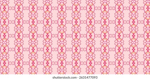 Seamless Pink Geometric Floral Pattern Background