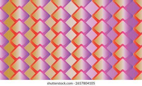 Seamless pink geometric pattern with decorative square tiles