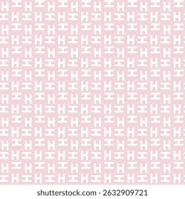 Seamless Pink Geometric Pattern with H Shapes – Modern Minimal Vector Background