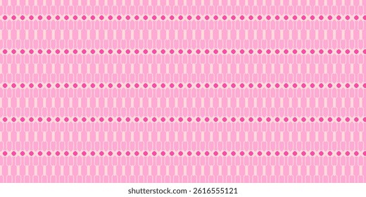 Seamless Pink Geometric Pattern with Minimalist Oval Shapes