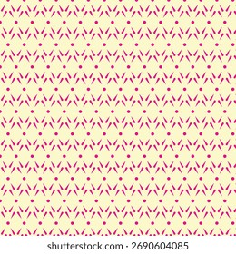 Padrão geométrico rosa sem costura no fundo amarelo para o design têxtil