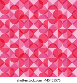 Seamless pink geometric pattern. Repeating girlish background. Vector illustration.