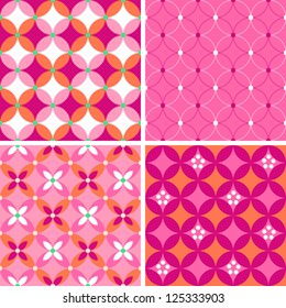 seamless pink geometric set backgrounds
