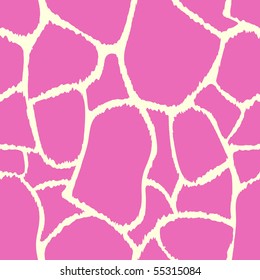 Seamless pink giraffe texture pattern. Vector Illustration.