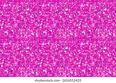 Seamless Pink Glitter Background with Sparkles and Shine. Rose glitter, sparkles and light reflections bg. Festive, girly or glam themed texture design. Vector illustration. EPS 10.