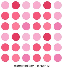 Seamless pink hand drawn circles pattern. Girlish cute background. Vector design elements.