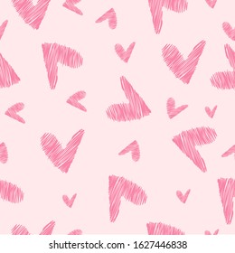 seamless pink heart pattern on pink background.