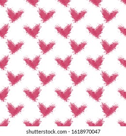 seamless pink heart shape from spray pattern background