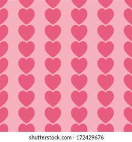Seamless pink hearts icon background ,vector design