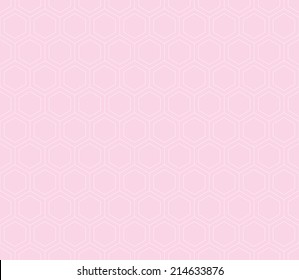 Seamless pink hexagon pattern vector