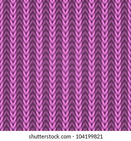 Patrón vectorial de tejido de tejido de punto rosado inoxidable.