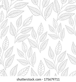 Seamless pink leaves pattern on white background