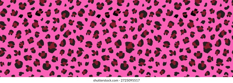 Textura de impresión de leopardo rosa sin costuras con manchas abstractas de guepardo. Fondo de patrón de animal femenino perfecto para la tela, diseño de moda y proyectos de ilustración inspirados en la vida silvestre creativa.