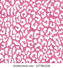 Seamless pink leopard skin pattern. Glamorous leopard skin print, texture, background.