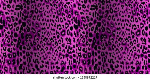 Seamless pink leopard texture pattern. Vector Illustration.