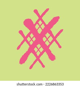 Seamless pink letter x pattern vector on light green background.Suitable for textile,background and logo prints.