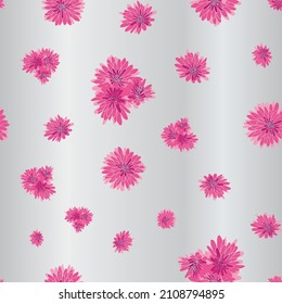 Flor de lirio rosado inmaculado sobre fondo gris plateado. Repetir ilustración vectorial de patrón.