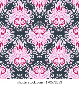 Seamless pink Luxury Damask vector design