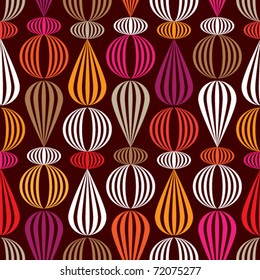 Seamless pink orange retro circle pattern background in vector